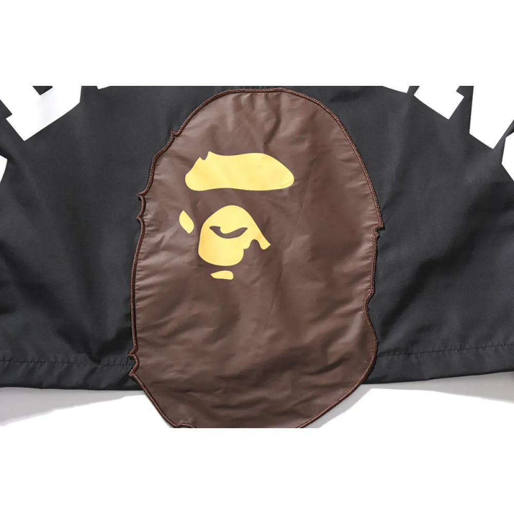 bape trench coat black