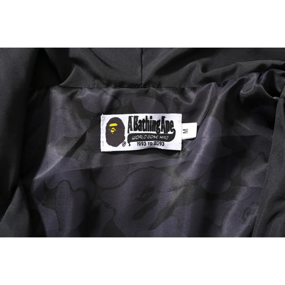 bape trench coat black