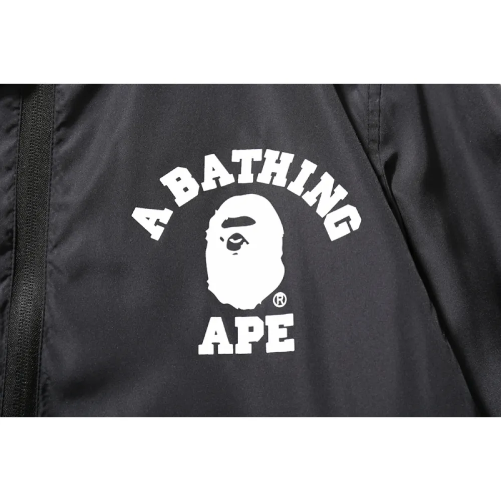 bape trench coat black