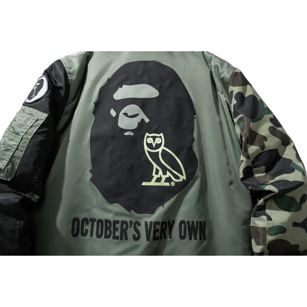 bape x ovo loose fit ma-1 jacket camo
