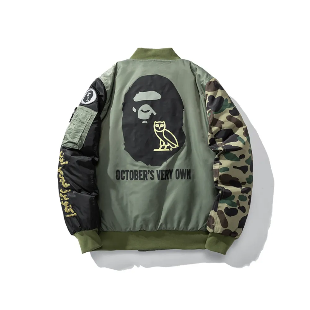 BAPE x OVO Loose Fit MA-1 Jacket Camo