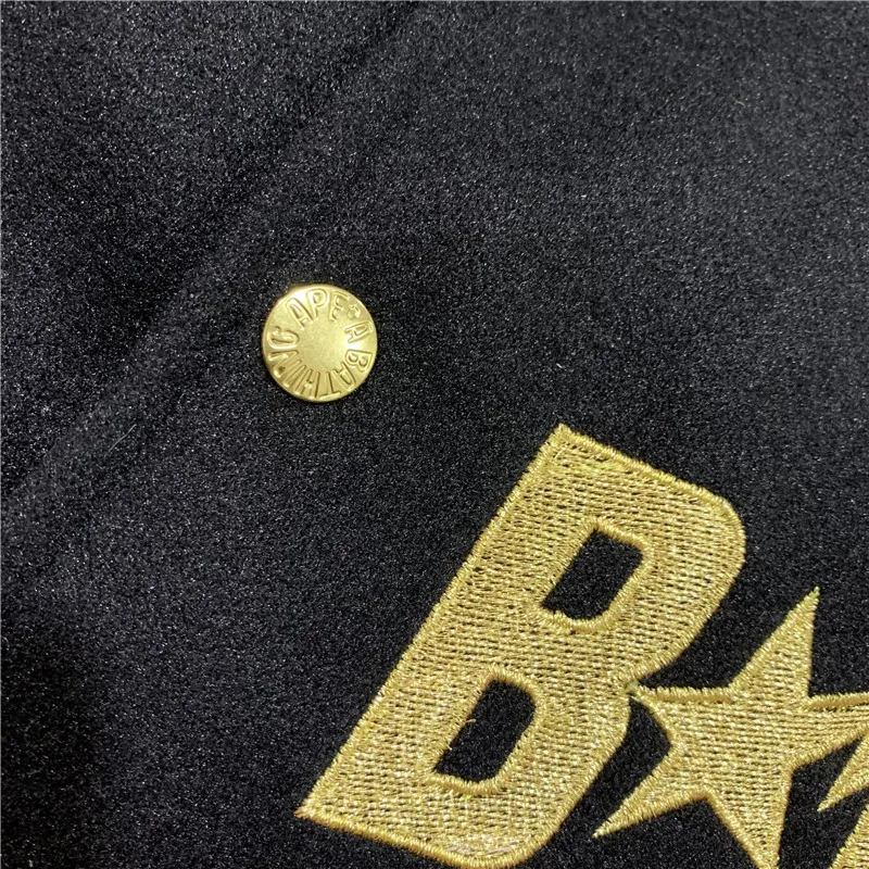 BAPE x OVO Varsity Jacket Cotton Coat Black