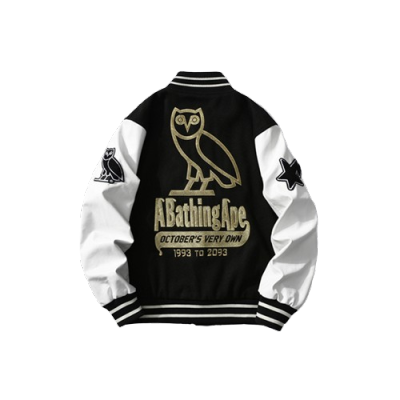 BAPE x OVO Varsity Jacket Black 02