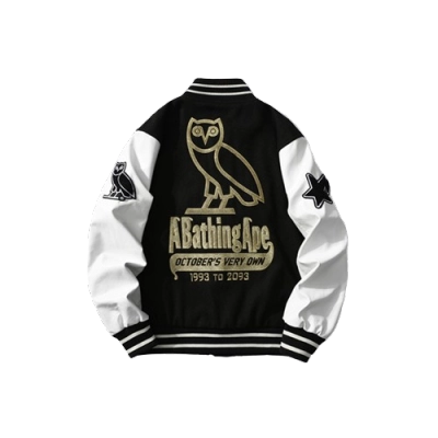 BAPE x OVO Varsity Jacket Black 02