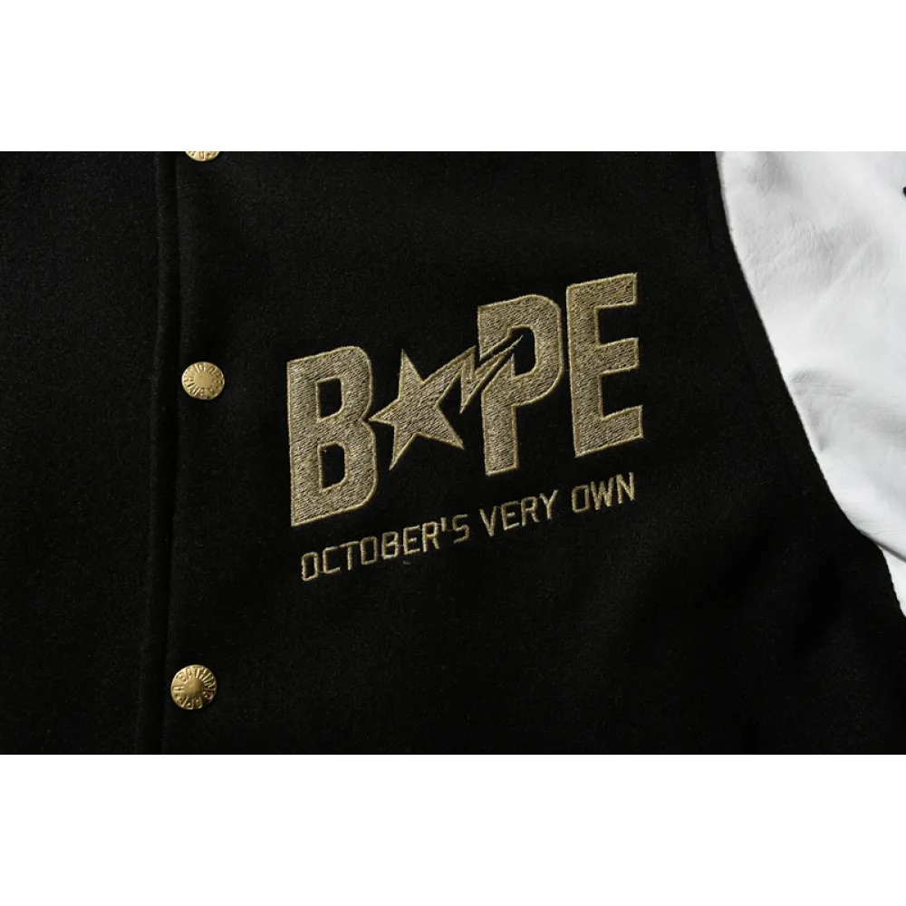 BAPE x OVO Varsity Jacket Black