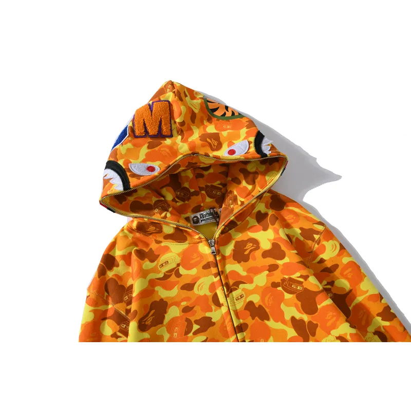 BAPE x PUBG joint model PlayerUnknown's Battlegrounds orange camouflage Hoodie