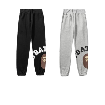 BAPE letter print solid color sports trousers 01
