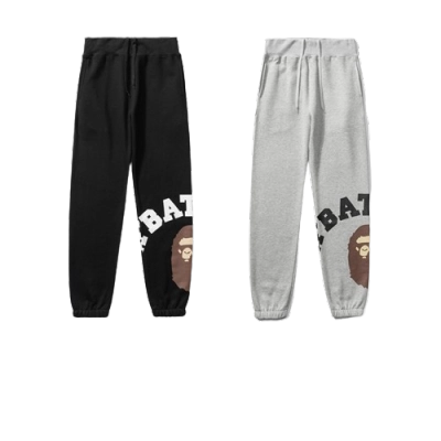 BAPE letter print solid color sports trousers 01