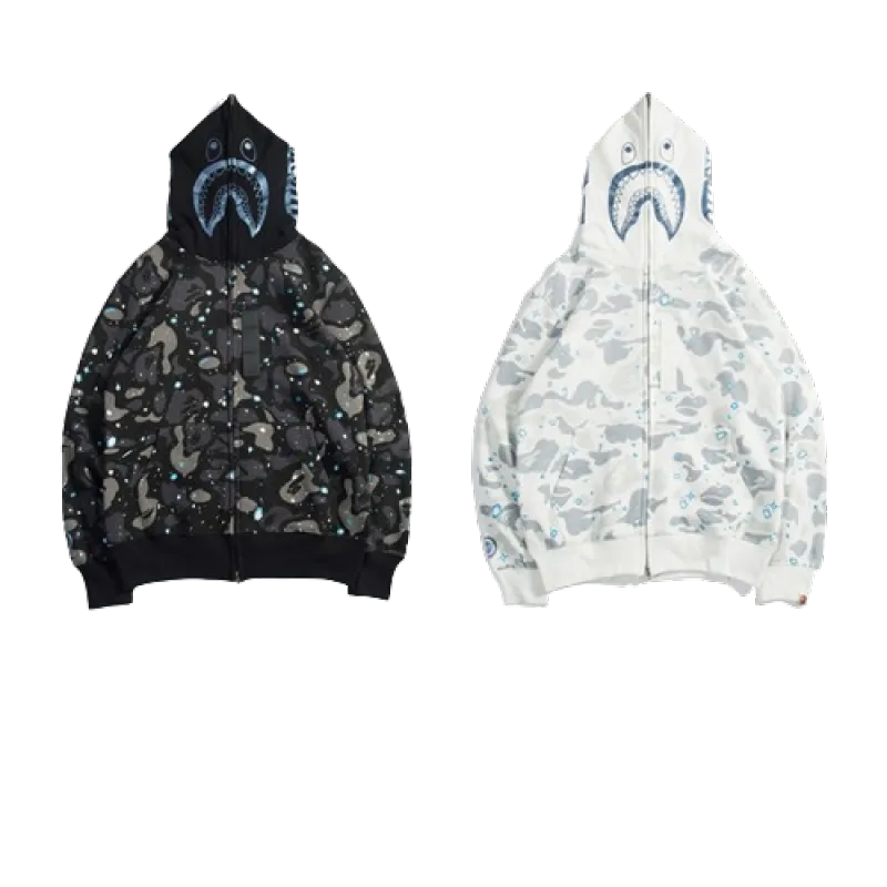 BAPE luminous starry sky hoodie black & white