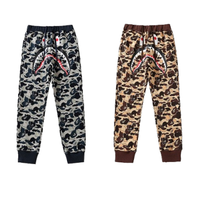 BAPE shark head cookie camouflage shark trousers 01