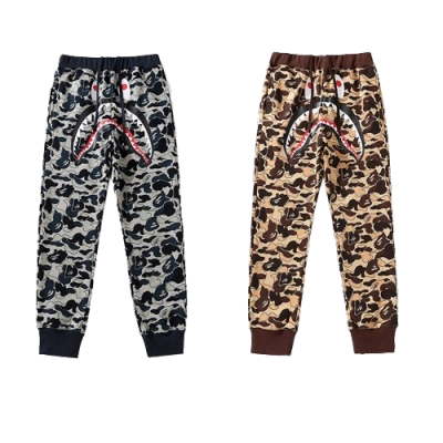 BAPE shark head cookie camouflage shark trousers 01