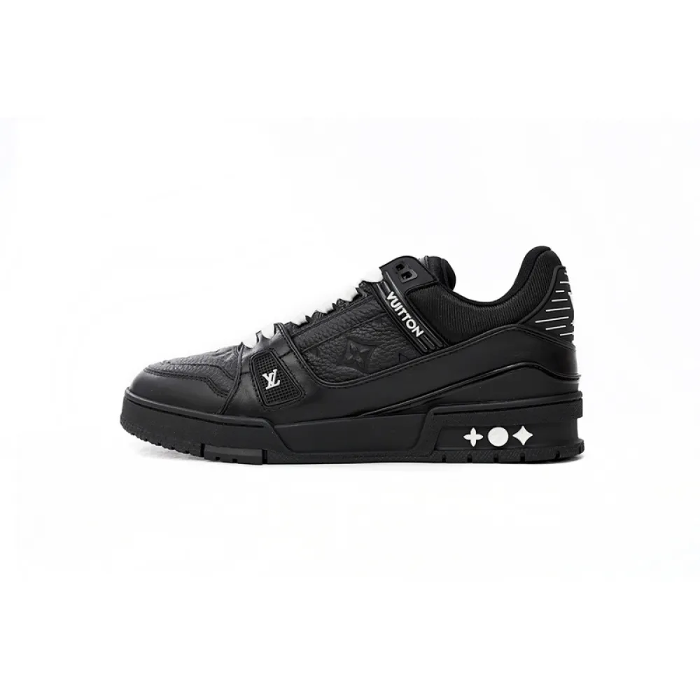 Louis Vuitton Trainer All Black Embossing 1AARER