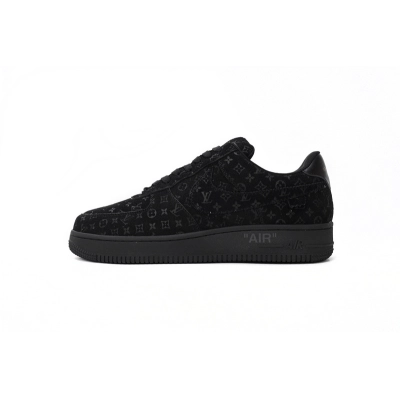 Louis Vuitton x Nike Air Force 1 All Black 1A9VD7 01