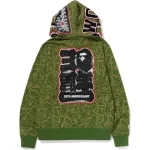 BAPE 30th Anniversary Line Camo Shark Full Zip Hoodie Green