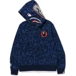 BAPE 30th Anniversary Line Camo Shark Full Zip Hoodie Navy