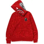 BAPE 30th Anniversary Line Camo Shark Full Zip Hoodie Red