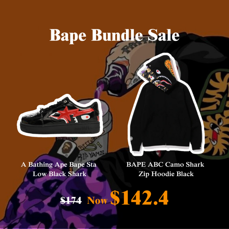 20% Off I Buy Bape Sta Low Black Shark x BAPE Hoodie