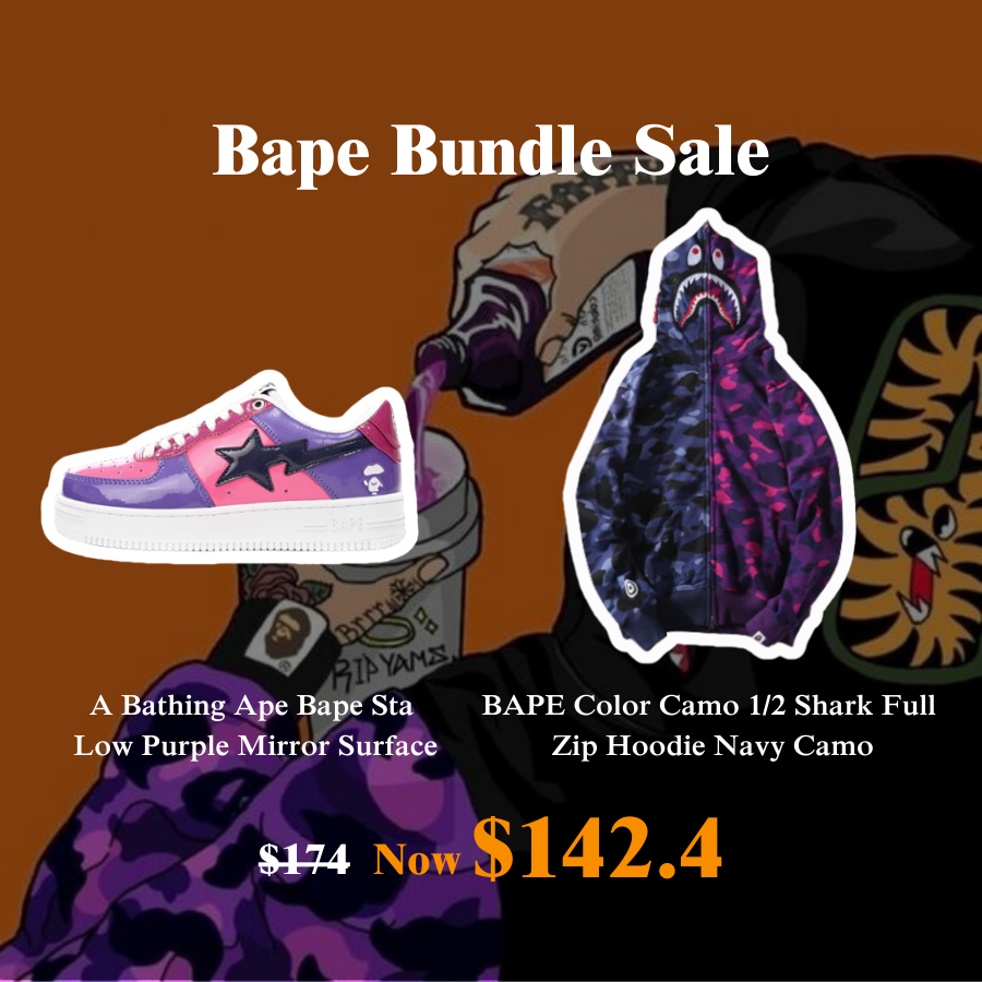 20% Off I Buy Bape Sta Low Purple Mirror Surface x BAPE Hoodie