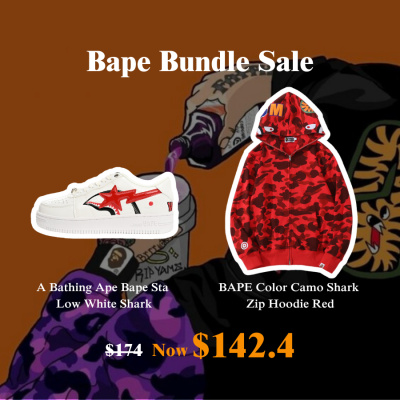 20% Off I Buy Bape Sta Low White Shark x BAPE Hoodie 01