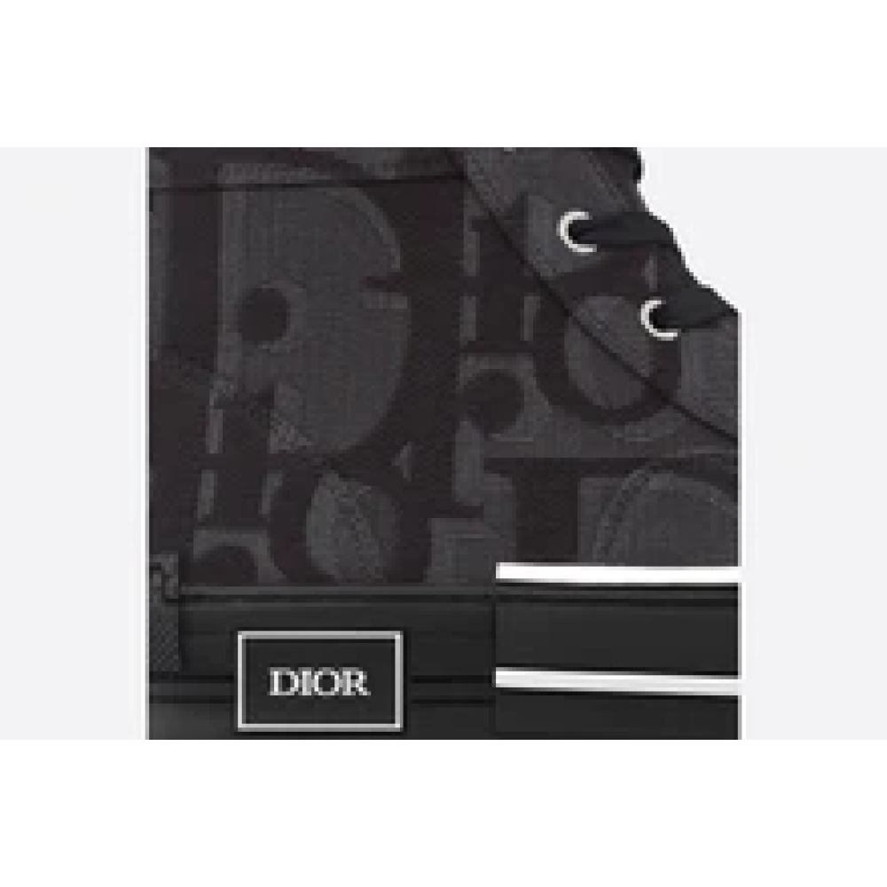 Dior B23 High-Top Sneaker Black Maxi Dior Oblique Jacquard 3SH126ZXX_H969