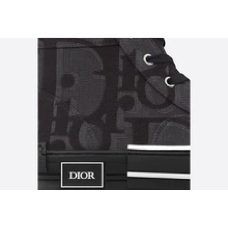 Dior B23 High-Top Sneaker Black Maxi Dior Oblique Jacquard 3SH126ZXX_H969