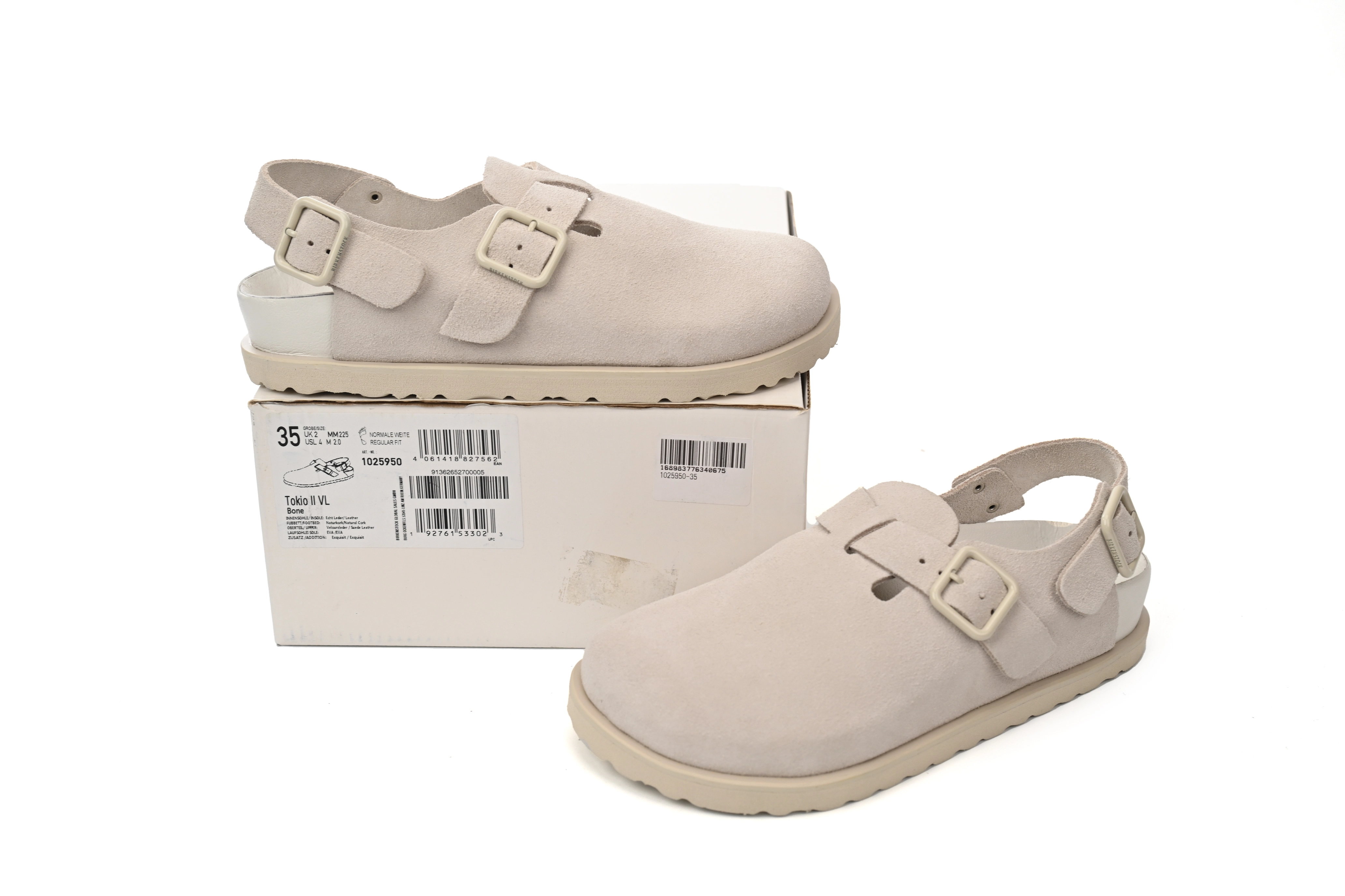 Birkenstock 1774 III Tokio Suede Leather Bone 1025962