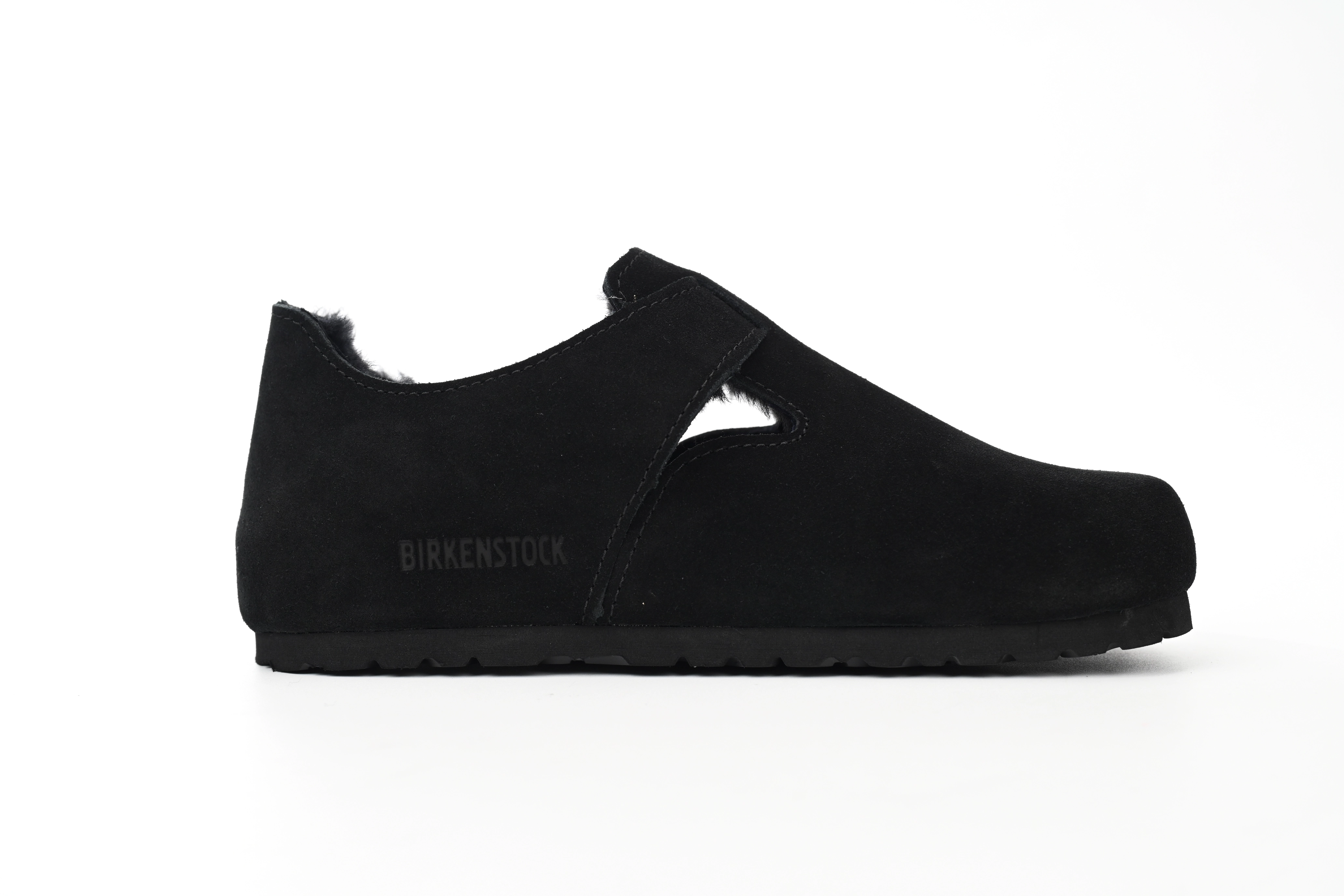 Birkenstock London Shearling Suede Leather Black 1014960