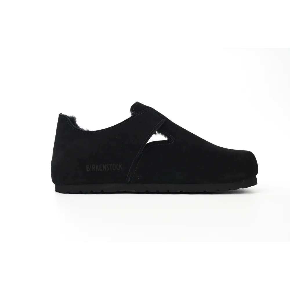 Birkenstock London Shearling Suede Leather Black 1014960