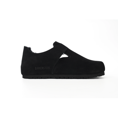 Birkenstock London Shearling Suede Leather Black 1014960 02