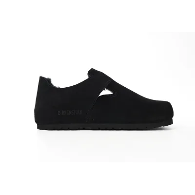 Birkenstock London Shearling Suede Leather Black 1014960 02