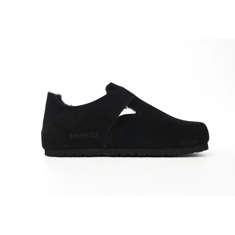 Birkenstock London Shearling Suede Leather Black 1014960
