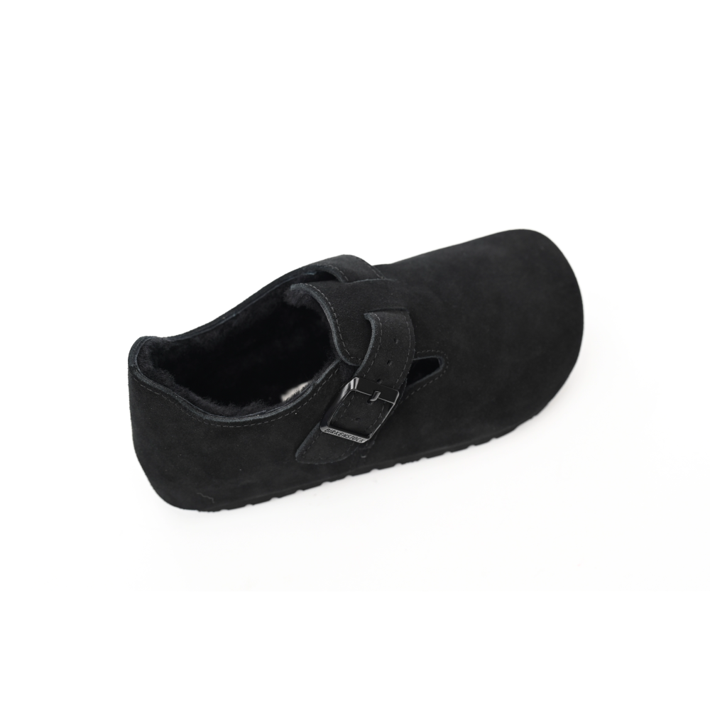 Birkenstock London Shearling Suede Leather Black 1014960