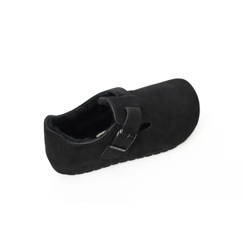 Birkenstock London Shearling Suede Leather Black 1014960