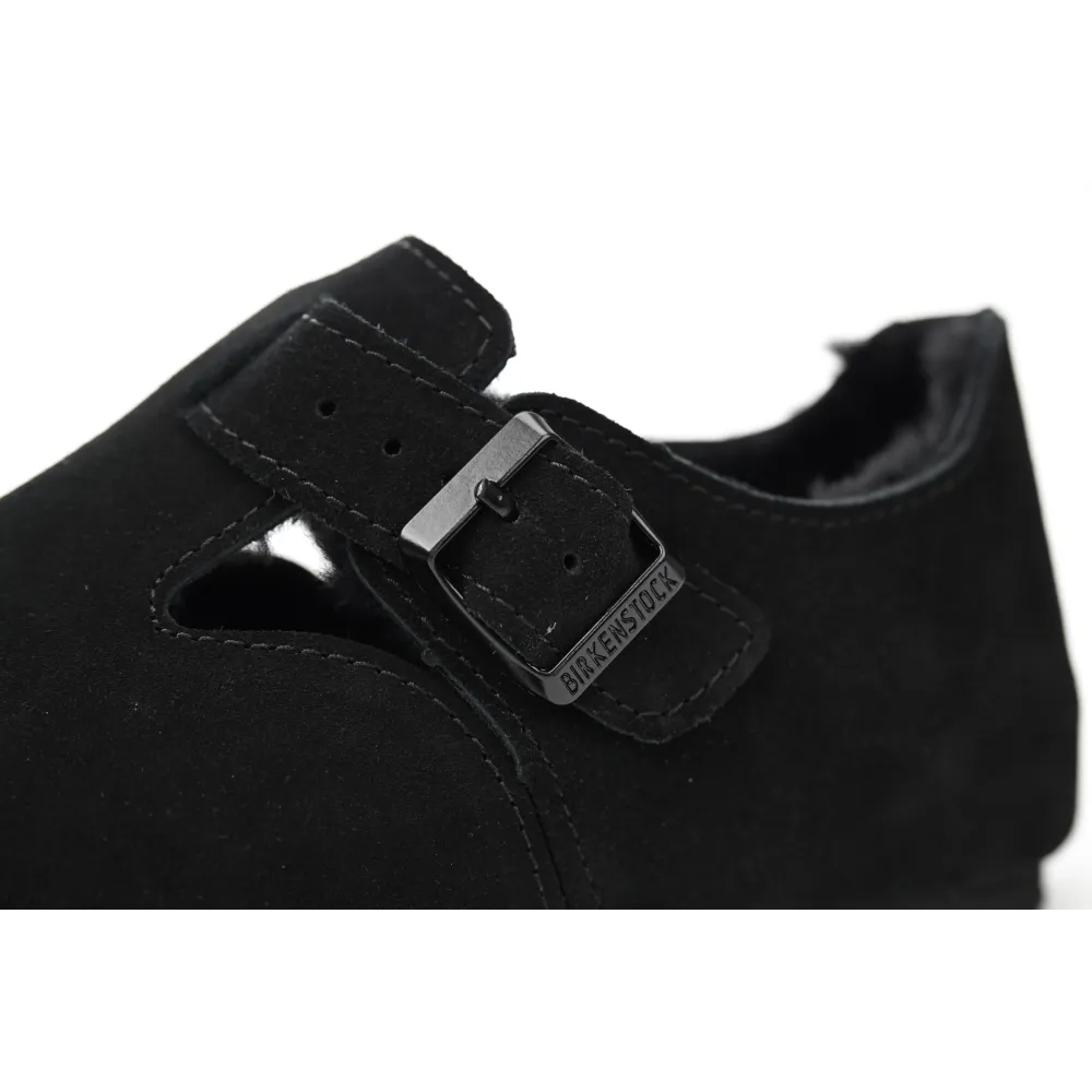 Birkenstock London Shearling Suede Leather Black 1014960