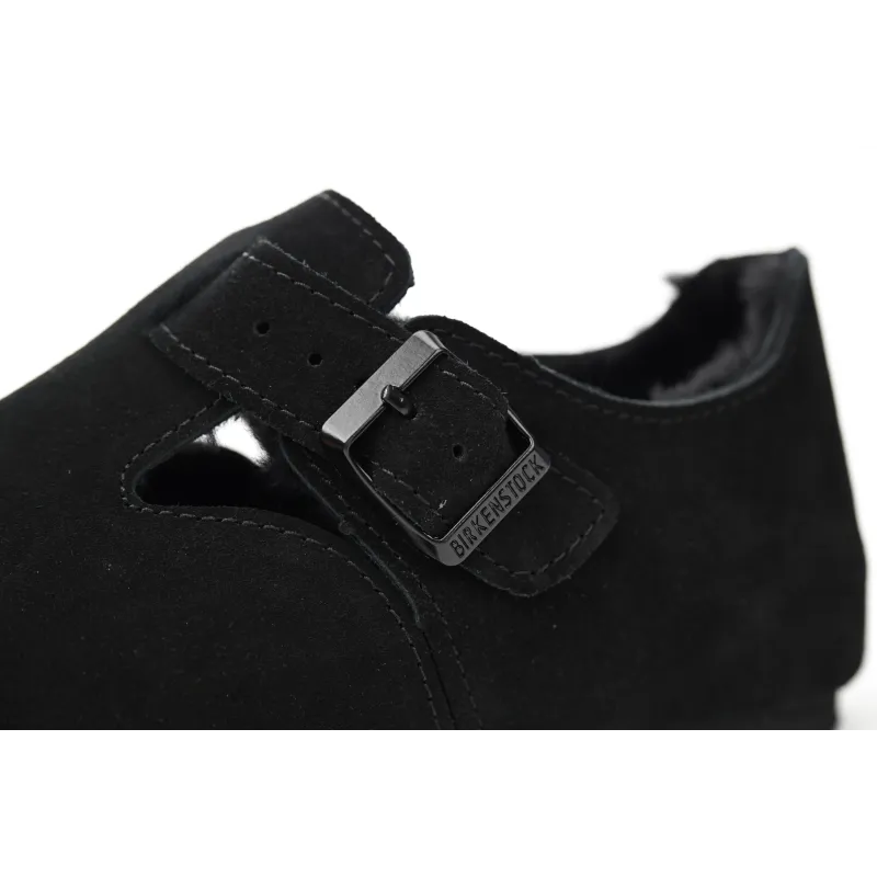 Birkenstock London Shearling Suede Leather Black 1014960