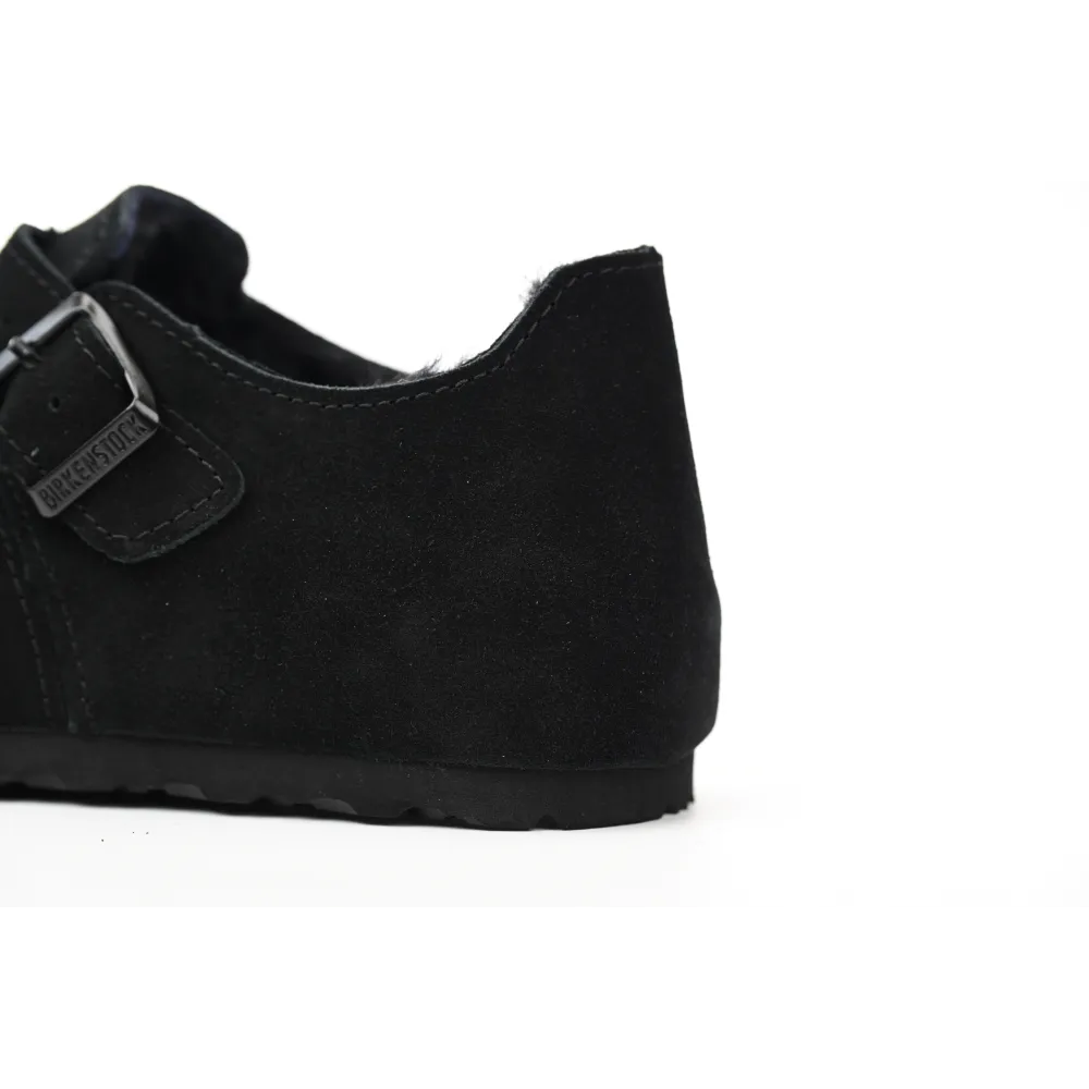 Birkenstock London Shearling Suede Leather Black 1014960