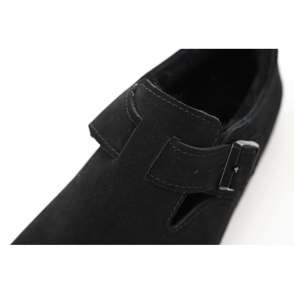 Birkenstock London Shearling Suede Leather Black 1014960