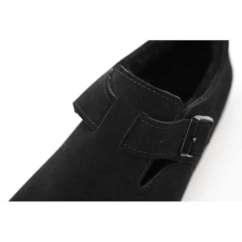 Birkenstock London Shearling Suede Leather Black 1014960