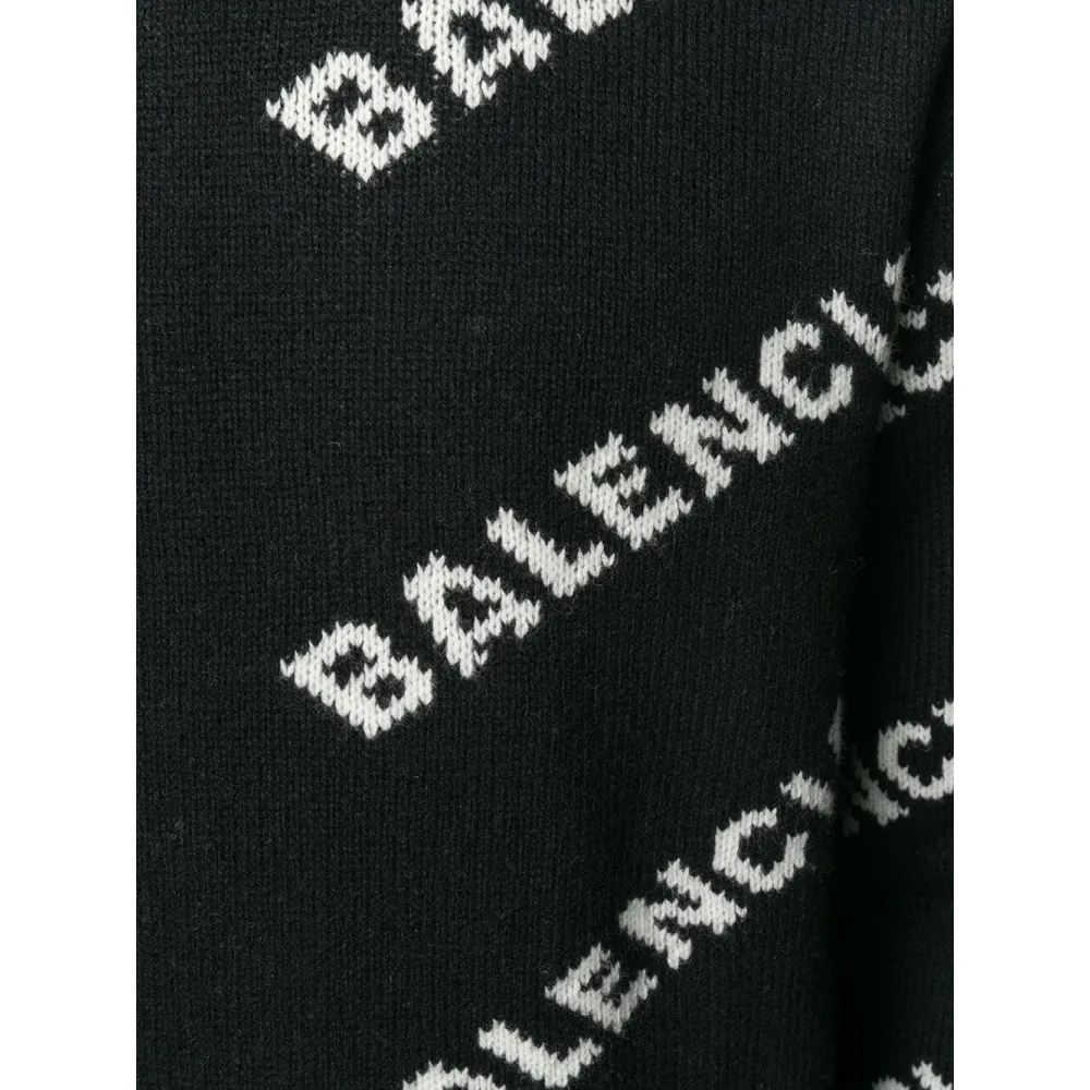 Ba*len*cia*ga allover logo sweater