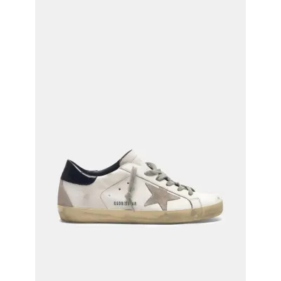 Golden Goose Super-Star White Royal Blue Grey Suede Patch GMF00102F00218110509 02