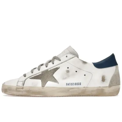 Golden Goose Super-Star White Royal Blue Grey Suede Patch GMF00102F00218110509 01
