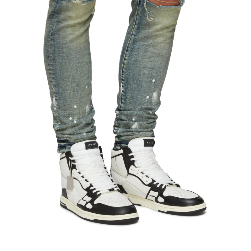 AMIRI Skel Top Hi Black White Black W0F22499NL