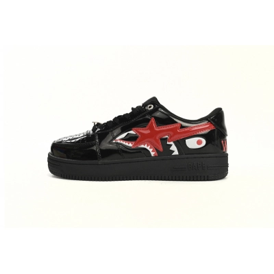 A Bathing Ape Bape Sta Low Shark Black 1H30-191-012-BLK 01