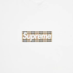 Supreme Burberry Box Logo Tee White T Shirt
