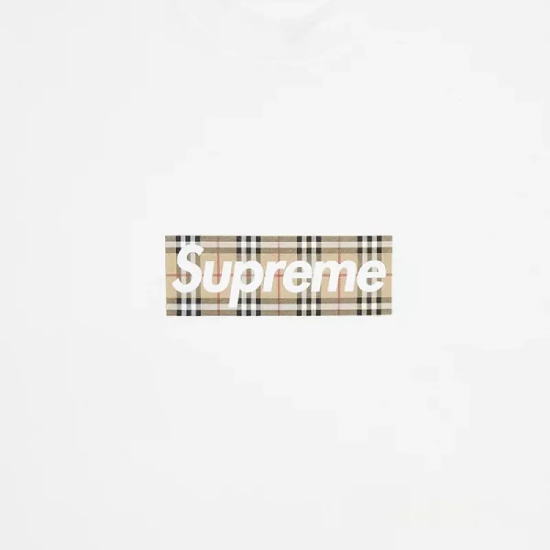 Supreme Burberry Box Logo Tee White
