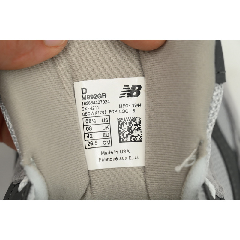 New Balance 992 Black And Gray M992GR