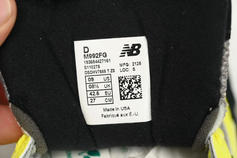 New Balance 992 Black And Yellow M992FG