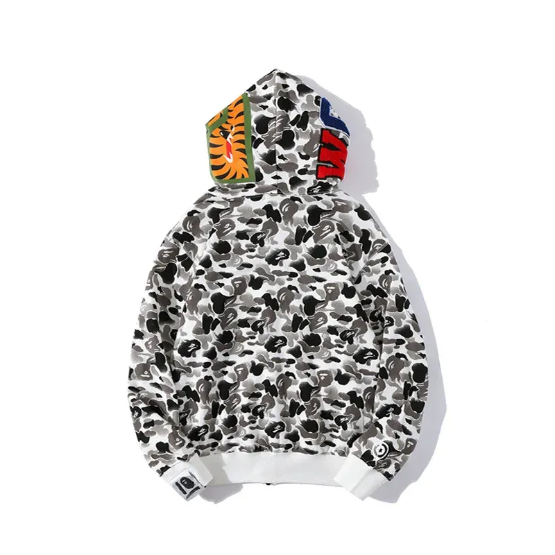 BAPE ABC Camo Double Shark Full Zip Hoodie Grey