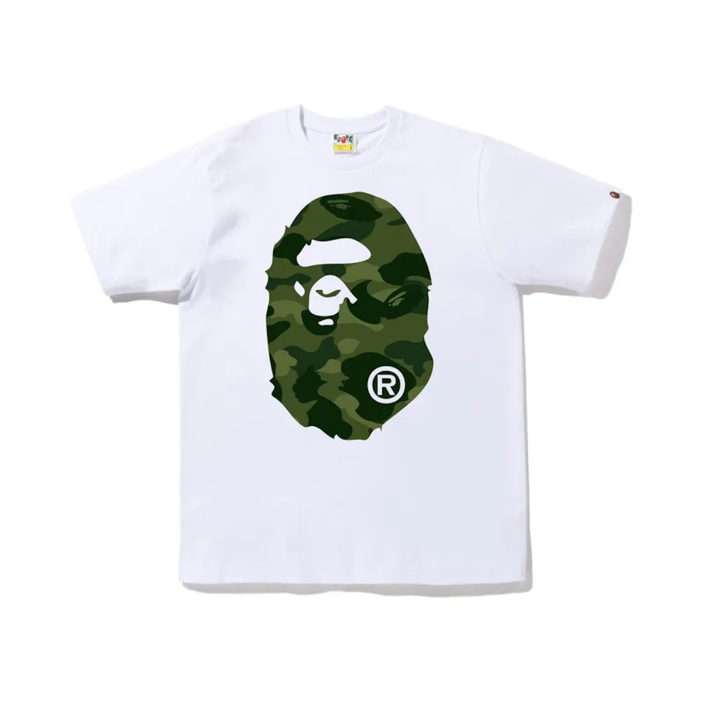 BAPE Color Camo Big Ape Head Tee White/Green