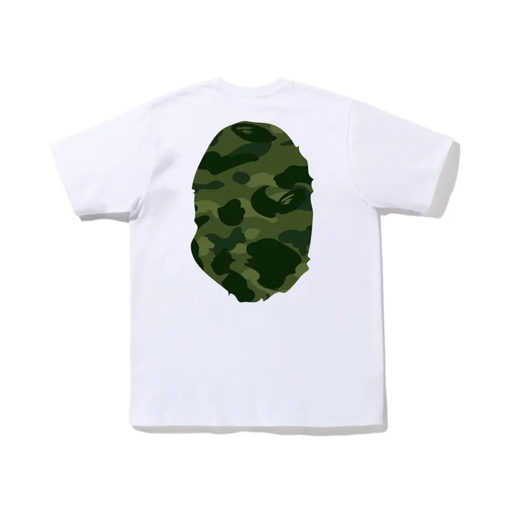 bape color camo big ape head tee white/green